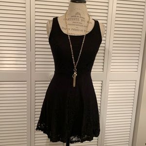 Black Lace High Low Dress